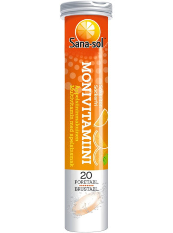 Витамины Sana-sol Monivitamiini appelsiininmakuinen  20 шт апельсин