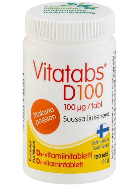 Усиленный Витамин D3 в жевательных таблетках Vitatabs D3 100 мкг Passion 120 таб