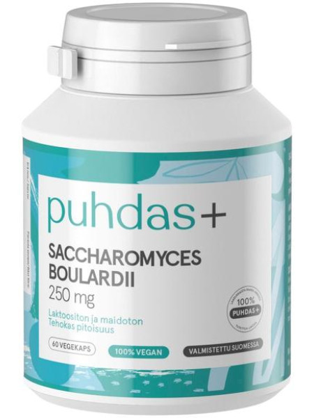 Капсулы для нормализации микрофлоры кишечника Puhdas+ Saccharomyces boulardii 250 мг, 60 кап