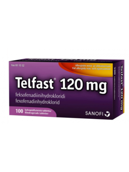Препарат при симптомах сезонного аллергического ринита TELFAST 120мг 100шт