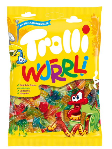 Жевательные конфеты Trolli Wurrli 200г в пакете