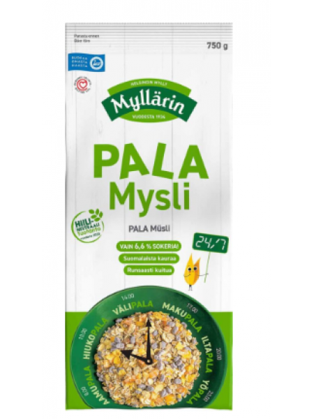 Мюсли Myllärin Pala Muesli 750г с черникой, папайей и абрикосами