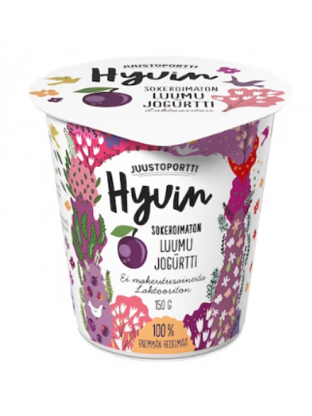 Йогурт Juustoportti Hyvin sokeroimaton jogurtti 150г luumu laktoositon без лактозы