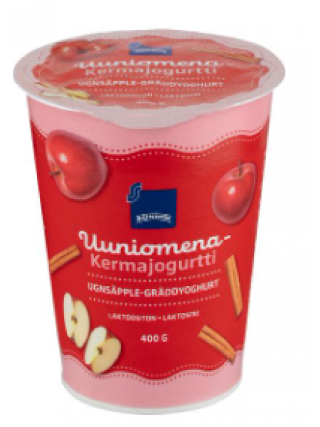 Сливочный йогурт Rainbow Uuniomena-kermajogurtti 400г печеное яблоко без лактозы