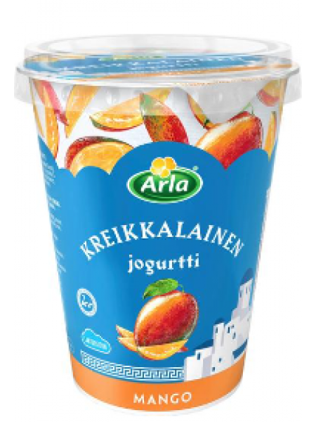 Греческий йогурт Arla kreikkalainen jogurtti Mango 400г манго без лактозы