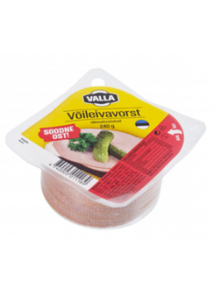 Колбаса для сэндвичей VALLA Võileivavorst 270г в нарезке