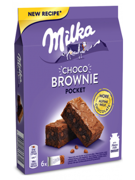 Мягкое бисквитное печенье с альпийским молочным шоколадом Milka Choco Brownie 150г