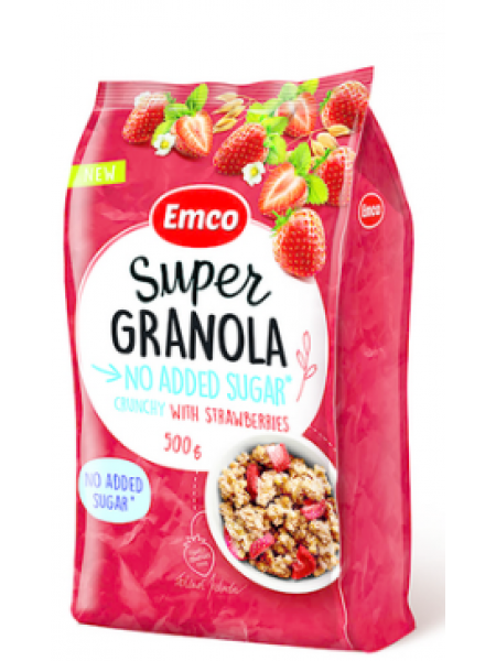 Мюсли с клубникой без добавления сахара EMCO Super Granola 500г