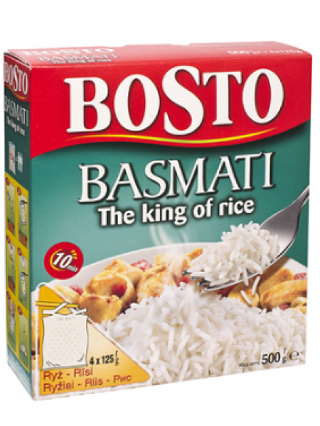 Рис басмати BOSTO Basmati riis 500г в пакетиках 4х 125г