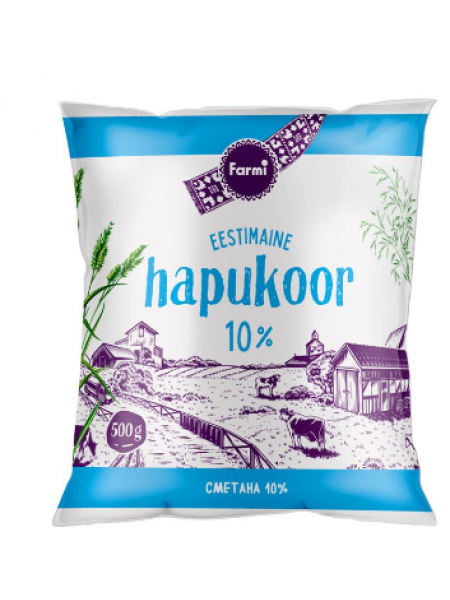 Сметана эстонская FARMI Hapukoor 10% 500г