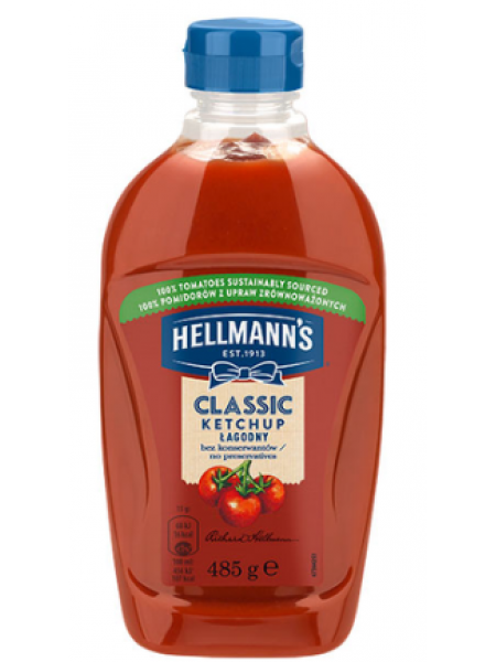 Кетчуп томатный Hellmanns Classic ketšup 485г