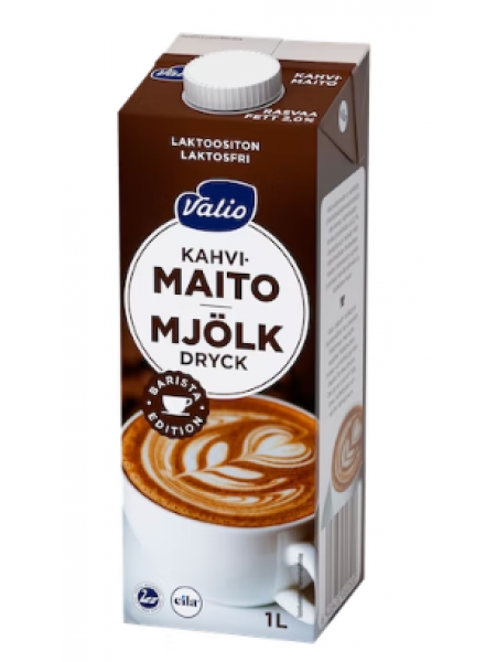 Безлактозное кофейное молоко Valio kahvimaito UHT 1л