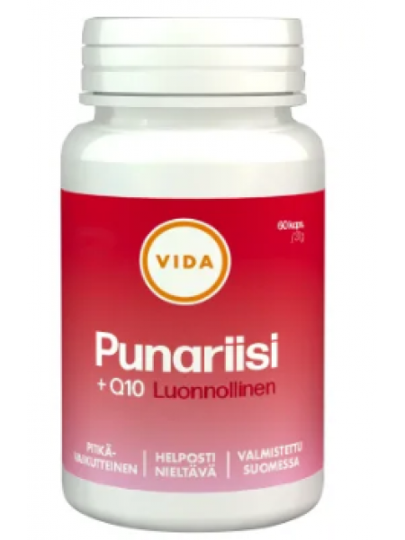 Биологически активная добавка Vida Punariisi + Q10 красный рис и убихинон 60 капсул/ 37 г