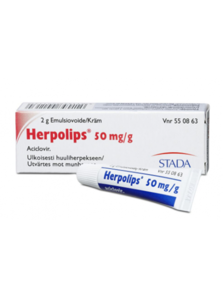 Крем эмульсия для борьбы с герпесом HERPOLIPS 50 mg/g 2г