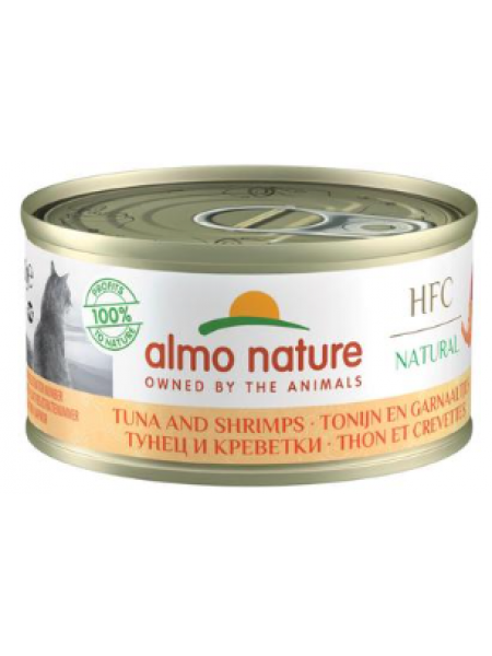 Влажный корм для кошек с тунцом и креветками Almo Nature HFC 70 г