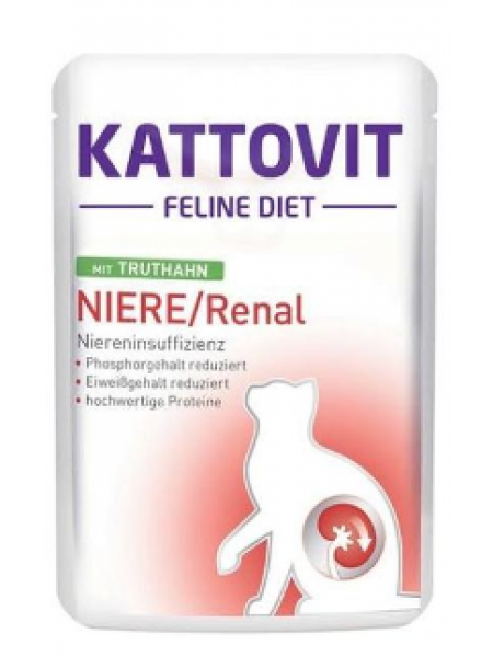Специальный корм для кошек при проблемах с почками Kattovit Niere/Renal 85г индейка