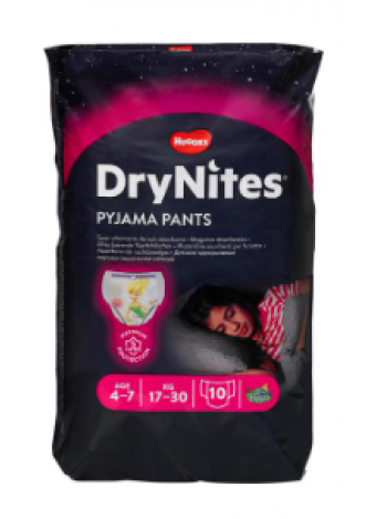 Одноразовые трусики-подгузники Drynites для девочек 4-7лет 10шт