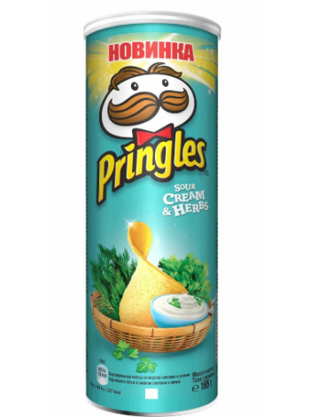 Чипсы Pringles Sour Cream & Herbs 200 г Сметана и травы