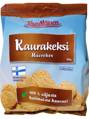 Овсяное печенье Töysäläinen kaurakeksi безлактозное 220г