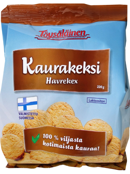 Овсяное печенье Töysäläinen kaurakeksi безлактозное 220г