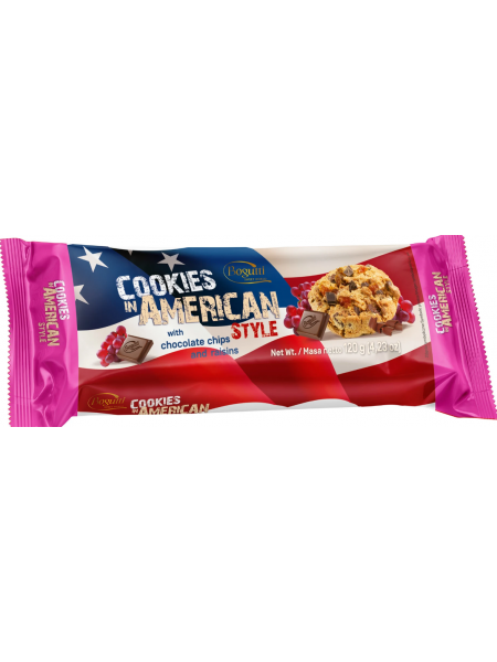 Печенье Американское American Cookie 120г шоколад изюм