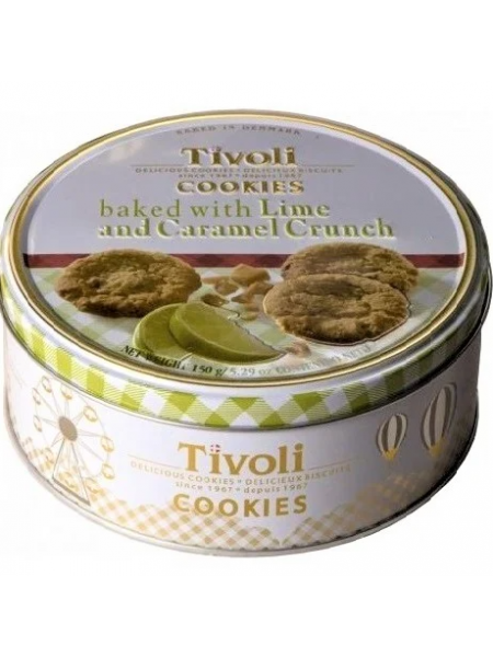 Печенье Tivoli с карамелью и вкусом лайма 150 г в ж/б
