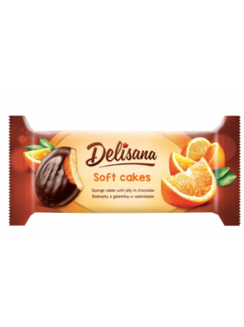 Печенье песочное в шоколадной глазури Delisana 135г апельсин в мягкой упаковке