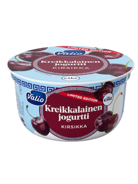 Греческий йогурт Valio kreikkalainen jogurtti kirsikka 150г с вишней без лактозы