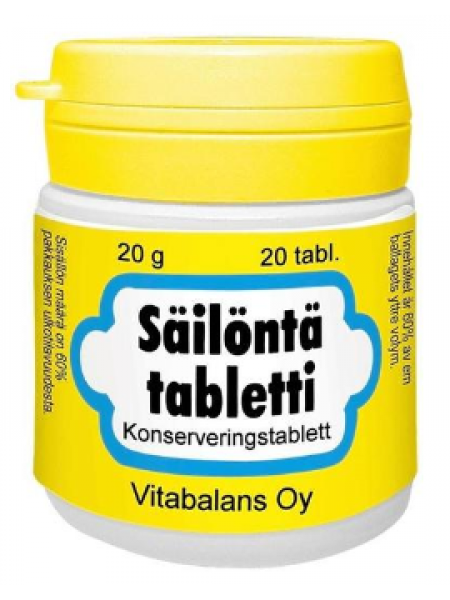 Таблетка для консервации Säilöntätabletti 20шт по 20г