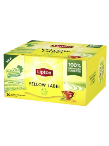 Черный чай в пакетиках Lipton Yellow Label 50шт/100г