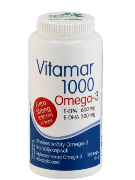 Препарат рыбьего жира и витаминов Vitamar 1000 Omega-3 100капсул