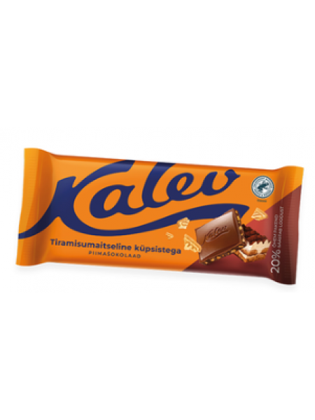Шоколад молочный Kalev со вкусом тирамису и печеньем 100г