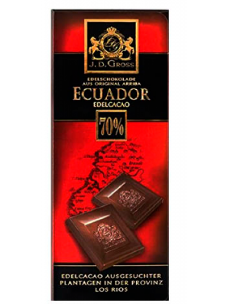 Шоколад плиточный J. D. Gross Ecuador 70% 125 г