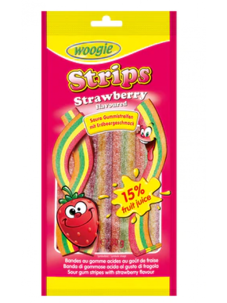 Жевательные палочки с сахаром Woogie strawberry 80г