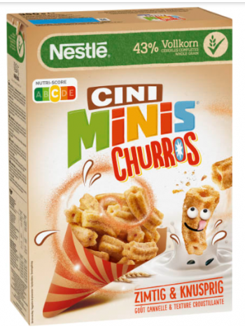 Цельнозерновые рисовое трубочки со вкусом корицы плюс 5 витаминов и железо Nestlé Cini Minis Churros 360г