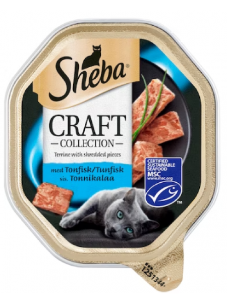Полноценный влажный корм для взрослых кошек Sheba Craft tonnikala MSC филе тунца 85г