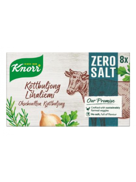 Бульонные кубики мясные Knorr Broth Cube Zero Salt Meat 8x9г без соли
