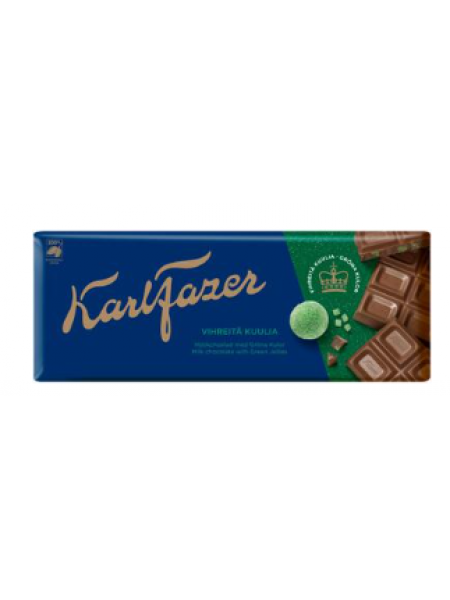 Плиточный шоколад Karl Fazer Vihreitä Kuulia 200г с мармеладом