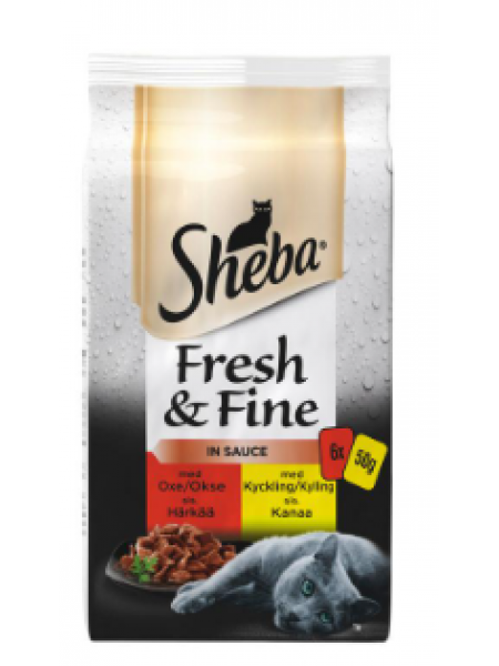 Смесь говядины и курицы в соусе Sheba Fresh&Fine 6x50г