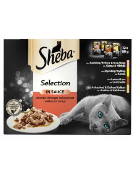 Влажный корм для взрослых кошек ассорти в соусе Sheba Selection 12х85г