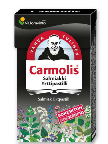 Травяные пастилки при боли в горле с солодкой CARMOLIS SALMIAKKI 45г