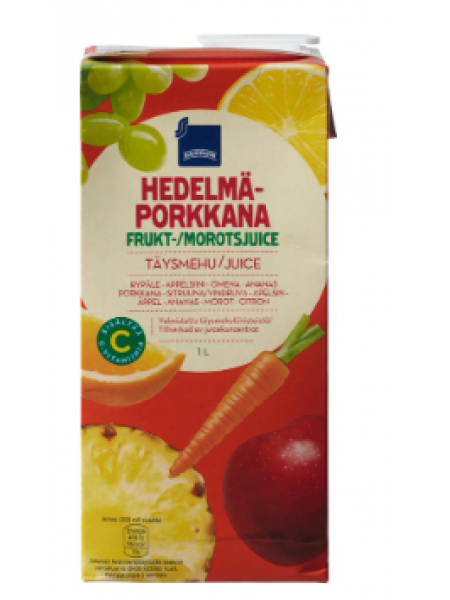 Фруктово-морковный сок Rainbow hedelmä-porkkana 1 л