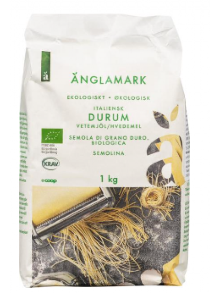 Мука из твердых сортов пшеницы Änglamark Durum Vehnäjauho 1 кг органическая