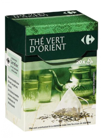 Зеленый чай с мятой Carrefour The Vert D'Orient 36 г х 20 пакетиков