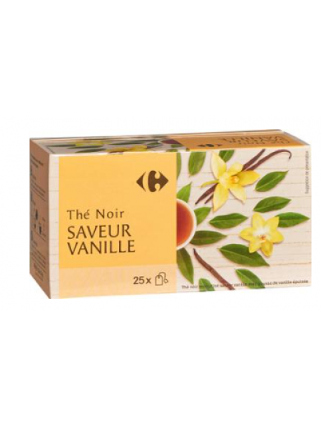 Черный чай со вкусом ванили Carrefour 40 г 25 пакетиков