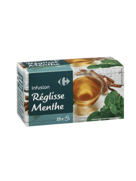 Травяной чай CARREFOUR Infusions réglisse menthe 25шт