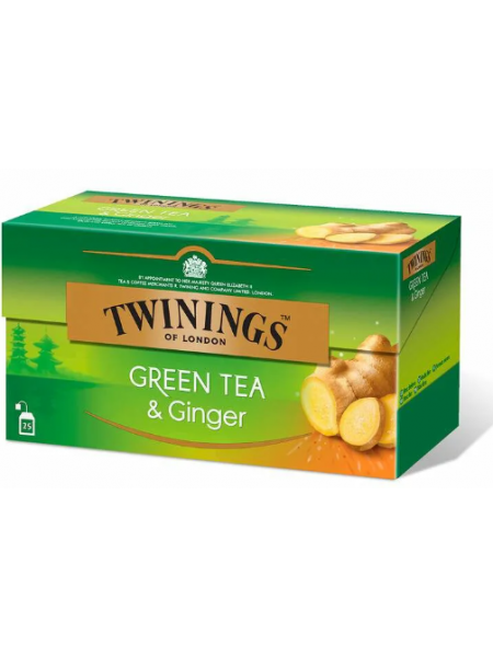 Зеленый чай с имбирем Twinings Green Tea & Ginger 25x1,6г