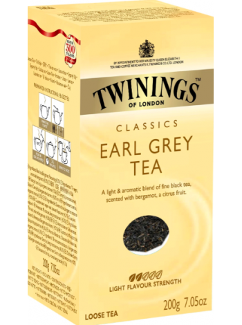 Черный чай со вкусом бергамота Twinings Эрл Грей 200г