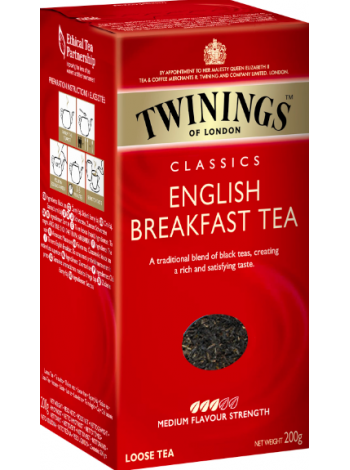 Чай черный Twinings English Breakfast листовой 200г
