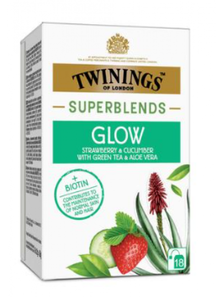 Травяной чай Twinings Superblends Glow 18x2г для здоровья кожи, волос и ногтей
